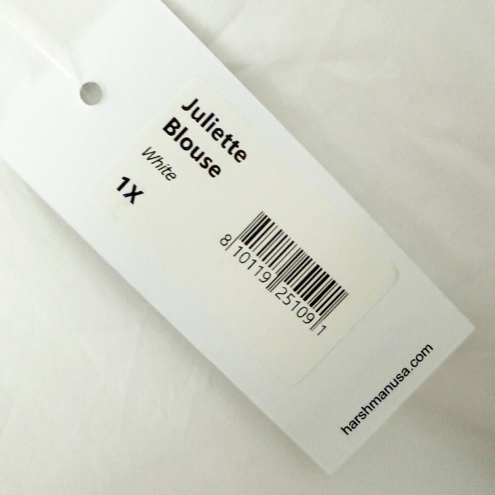 HARSHMAN | Juliette Cotton Blouse Ric Rac Layered Ruffle Sleeve | Size 1X - Picture 7 of 10